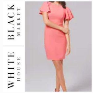 White House Black Market Flutter Sleeve Sheath Dress - 00P (XXSP)